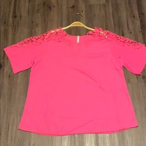 Flamingo hot pink plus-size blouse